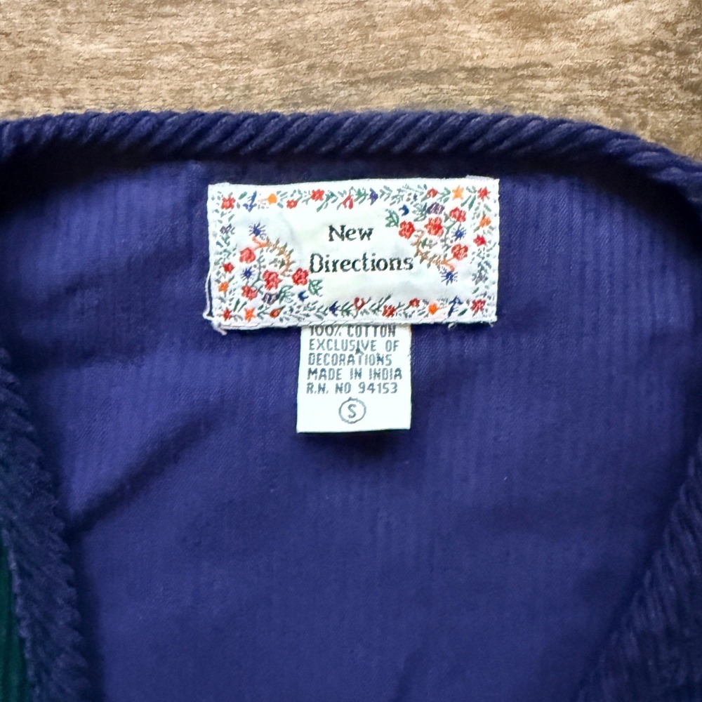 New Directions Women VTG Cottagecore Floral Patchwork Corduroy Vest,Multicolor,S - Picture 2 of 10